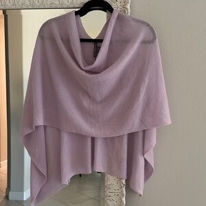Alashan 100% Cashmere Lavender Draped Dress Topper Sweater in Whisper